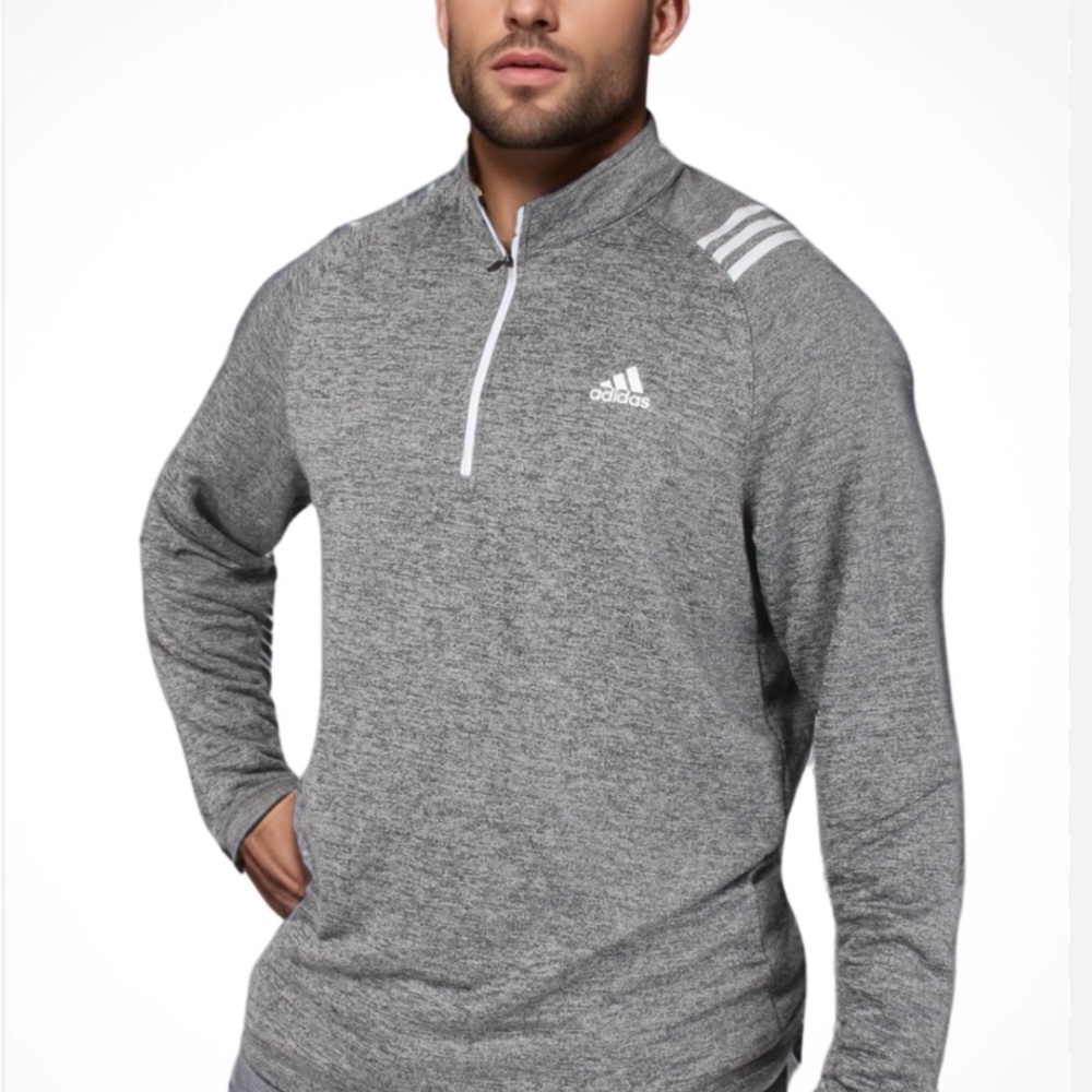 Adidas Gray Quarter-Zip Pullover-XL